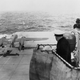One of the Doolittle Raiders takes off from the Hornet. Pilots followed lines painted on the deck to avoid striking the carrier’s island with the bomber’s wing. (US Navy)
